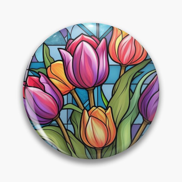 Item preview, Tulips Stained Glass 6 designed and sold by BloomBoutiqueTs.