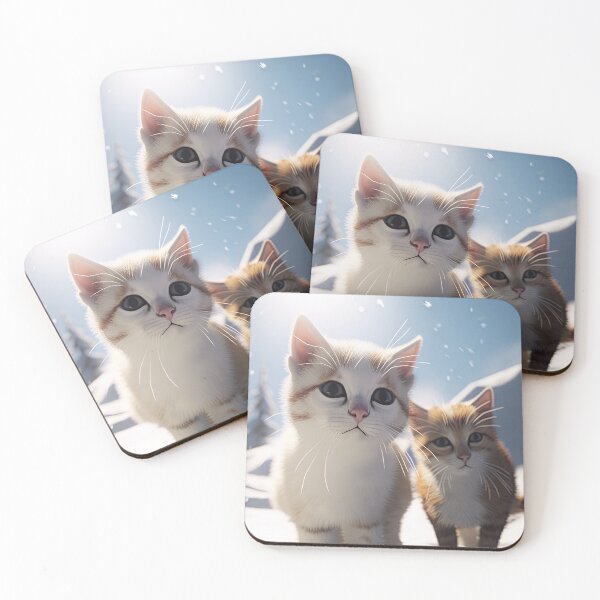 Item preview, Snowy Playtime: Animated Duo of Kittens on White Snow designed and sold by FireScreen.