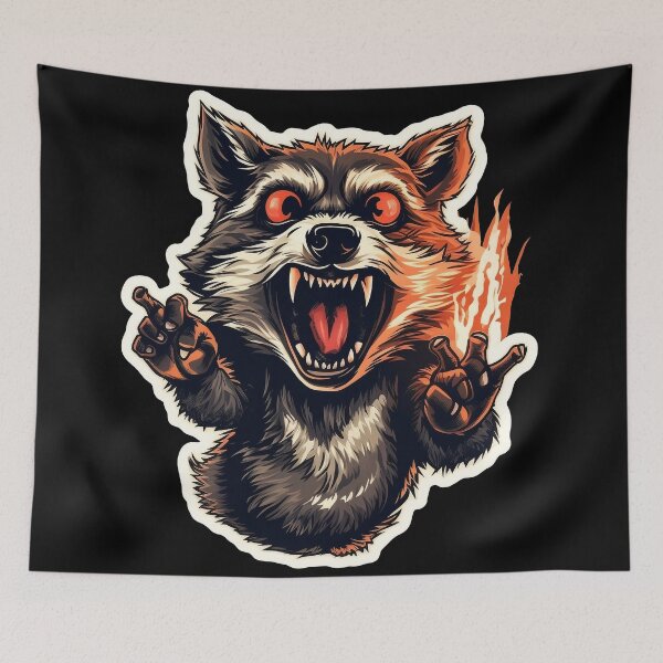Item preview, Crazy Racoon Mutant With Mental Problems and Missing Fingers designed and sold by NapNapSleeper.