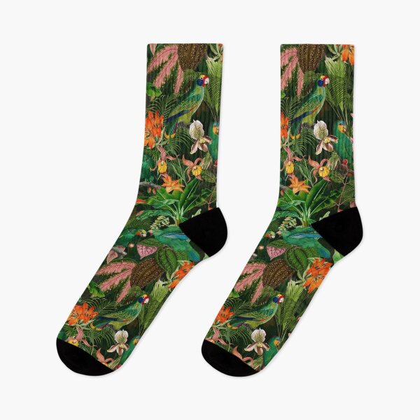 Item preview, Exotic Vintage Birds FLower And Leaves Jungle - Black Botanical Night Garden Nightgarden designed and sold by UtArt.