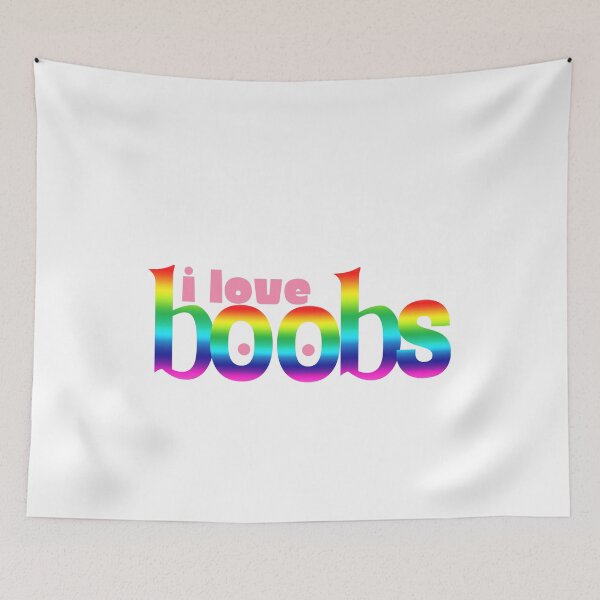 Item preview, Rainbow Font I Love Boobs T Shirt, Pride Shirt, Gay Pride T-Shirt, Pride 2023 designed and sold by CloverAnnie.