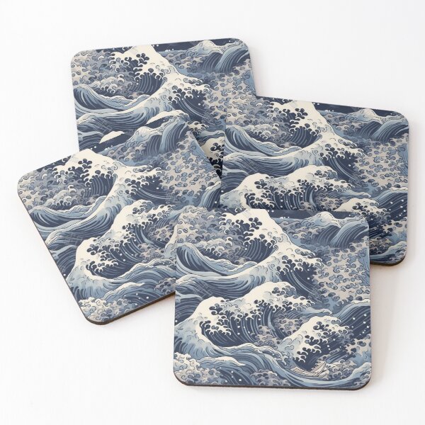 Item preview, The Great Wave of Kankai - Detailed Japanese Seascape Art Inspired by Anime and Katsushika Hokusai designed and sold by stateofhuman.