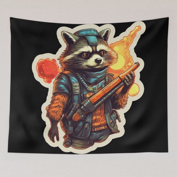 Item preview, Say Hello to My Little Raccoon Scientist Ranger With Lil Racoon Shotgun designed and sold by NapNapSleeper.