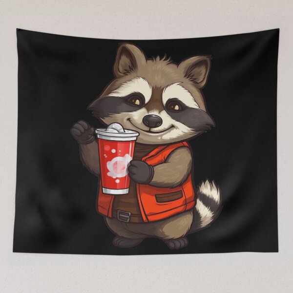 Item preview, Little Raccoon Legend Fella Drinking RoCa Cola designed and sold by NapNapSleeper.