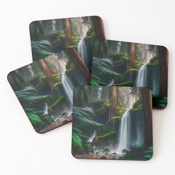 Item preview, Redwood forest waterfall Art print designed and sold by N1chePrints.