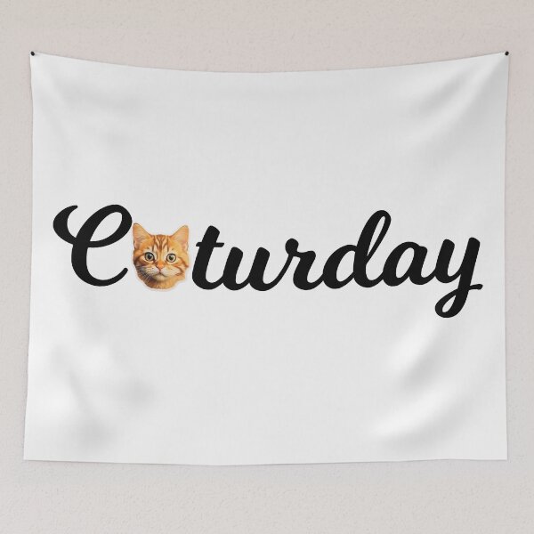 Item preview, Caturday Cute Cat Word Cursive designed and sold by BaysparksMedia.