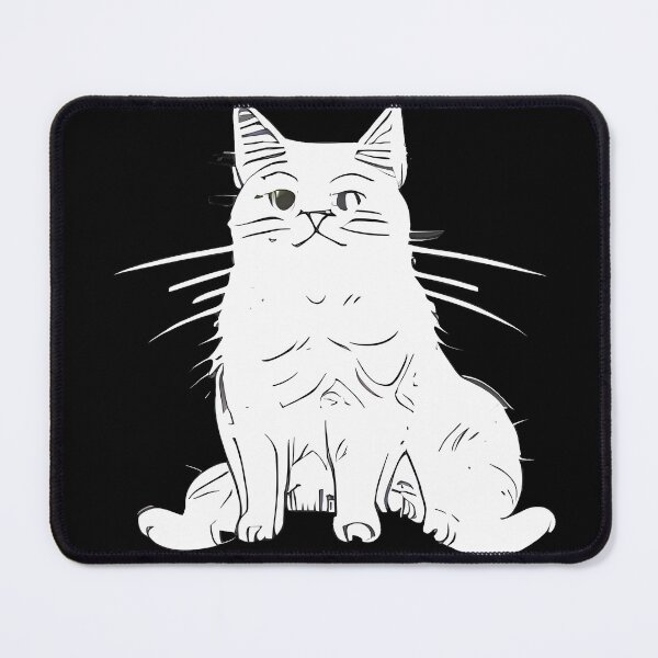 Item preview, a black and white drawing of a cat designed and sold by Mechanical-Artt.
