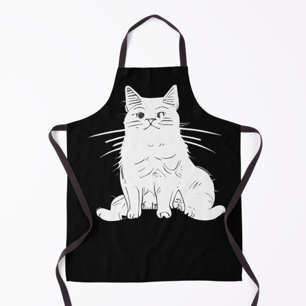 Item preview, a black and white drawing of a cat designed and sold by Mechanical-Artt.