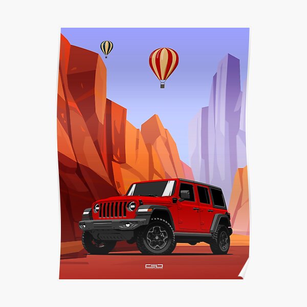 "Jeep Wrangler" Poster for Sale by ElseWorldDesign Redbubble
