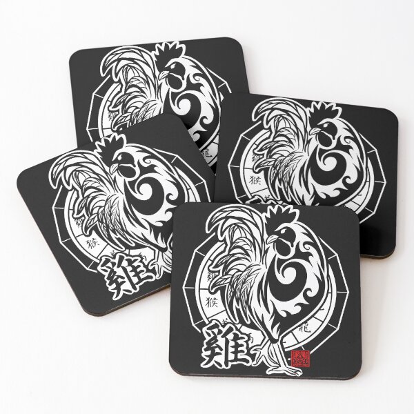Item preview, Rooster Chinese Zodiac Sign Lunar New Year Tribal Design designed and sold by loshimizuDesign.