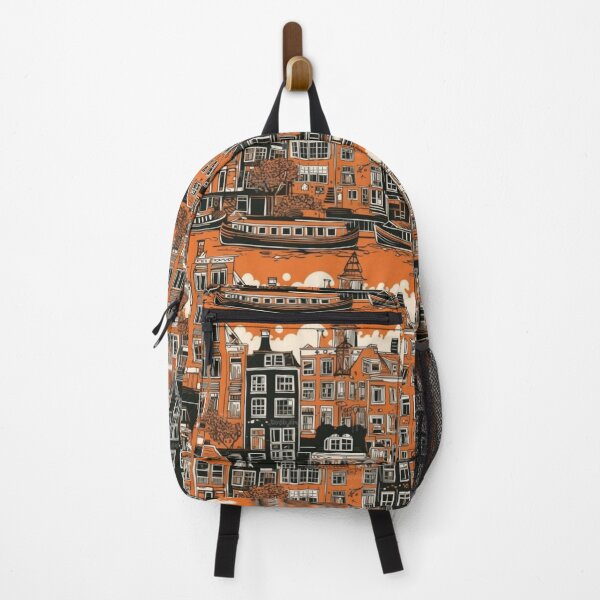 Item preview, Amsterdam Houses in Black and Orange - Elegancia en el Día del Rey y todos los días designed and sold by PrintableBeats.