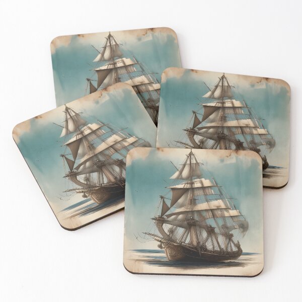 Item preview, Vintage Sailing Vessel Ship Pencil Sketch designed and sold by PC-artist.