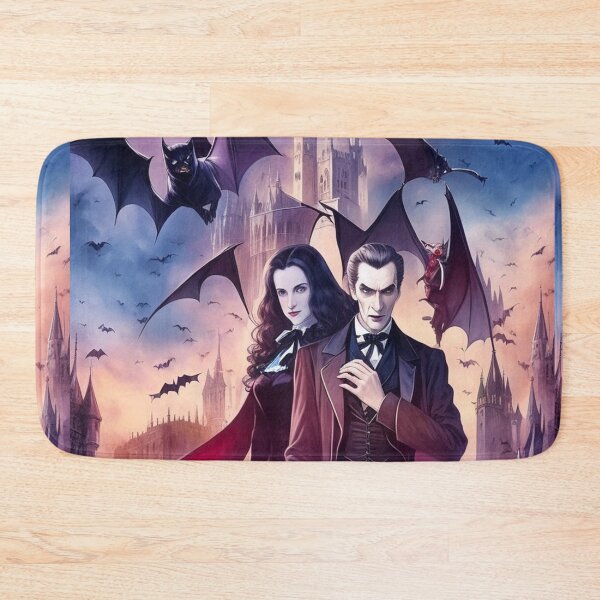 Item preview, Vampires and Count Dracula in front of a Gothic Castle painting designed and sold by Vintage Designs +.