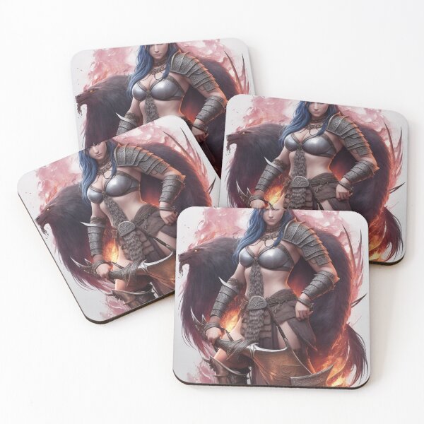 Item preview, Female Viking Valkyrie barbarians cool fantasy poster art designed and sold by Vintage Designs +.