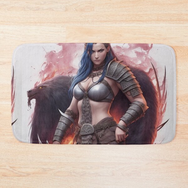 Item preview, Female Viking Valkyrie barbarians cool fantasy poster art designed and sold by Vintage Designs +.