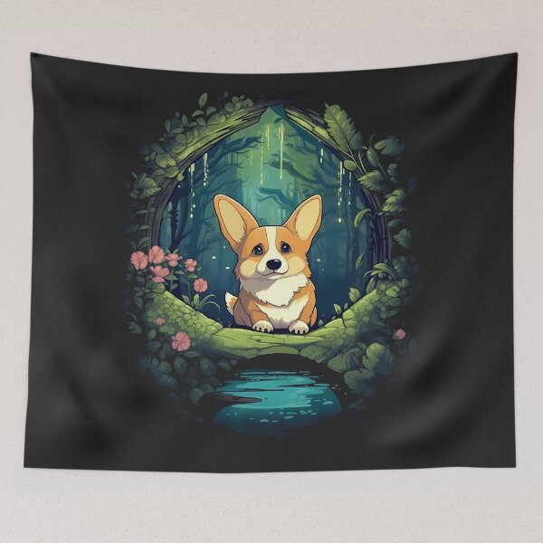 Item preview, Welsh Corgi in Enchanted Forest  designed and sold by BrilliantTShop.