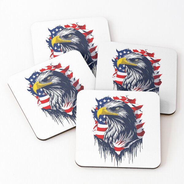 Item preview,  portrait of an eagle against the background of the flag designed and sold by jkrphoto.