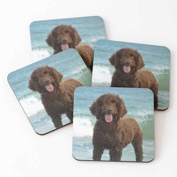 Item preview, Irish water spaniel enjoying the sea designed and sold by LorrieBee.