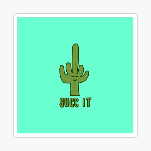Item preview, Succ It - Cute But Rude Cactus - Seafoam designed and sold by Jennifer Walsh Design.