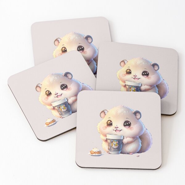 Item preview, adorable hamster drinking coffee designed and sold by tori-s02.