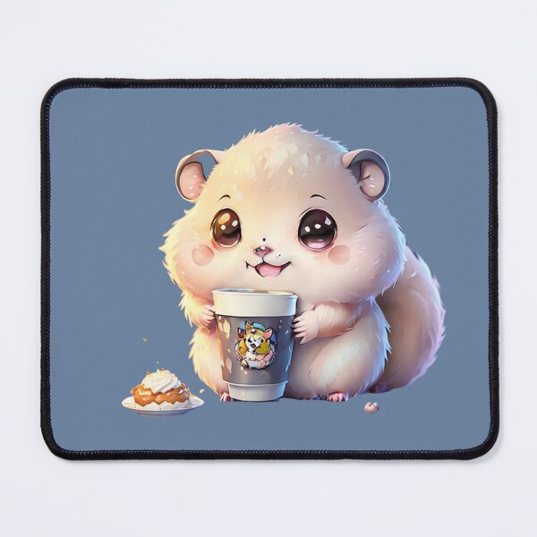Item preview, adorable hamster drinking coffee designed and sold by tori-s02.