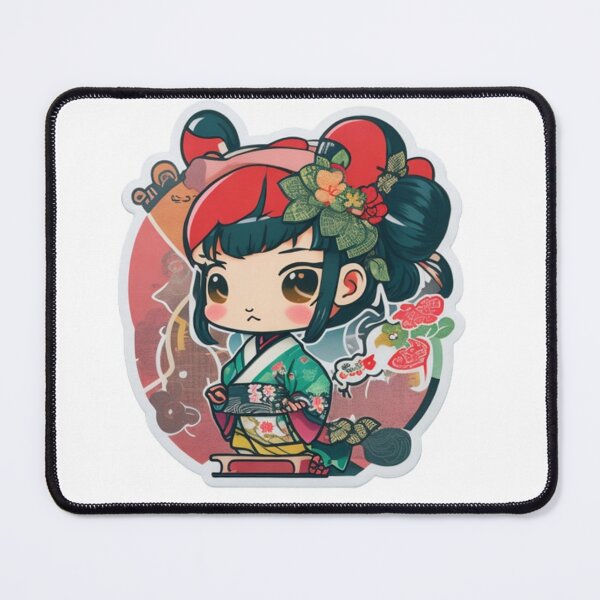 Item preview, Adorable kimono-clad girl radiating stylish charm stickers designed and sold by mefirefire.