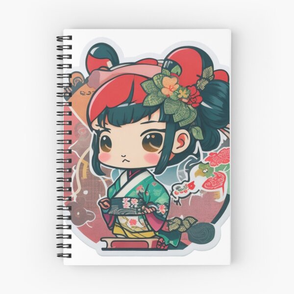 Item preview, Adorable kimono-clad girl radiating stylish charm stickers designed and sold by mefirefire.