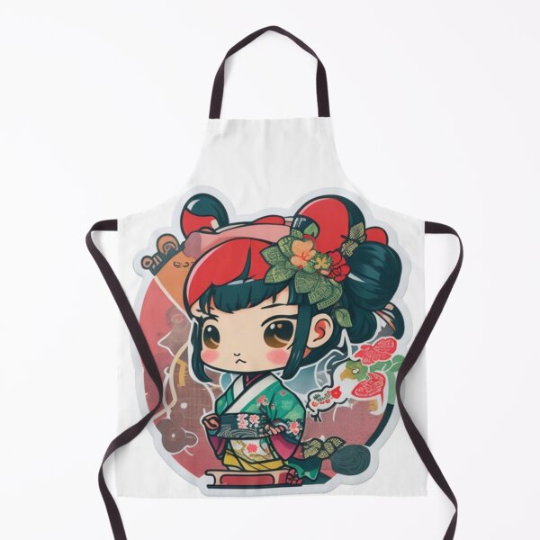 Item preview, Adorable kimono-clad girl radiating stylish charm stickers designed and sold by mefirefire.