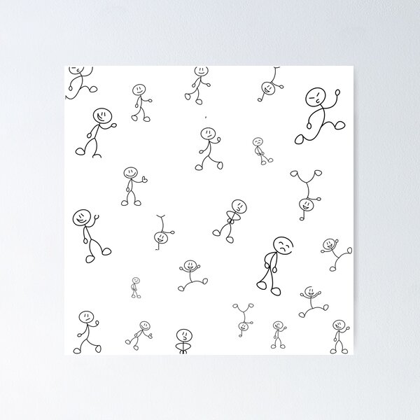 Feral Stick Figures Art Board Print for Sale by radioactiveoli