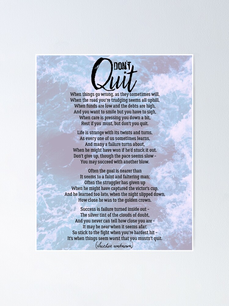 dont quit poem author