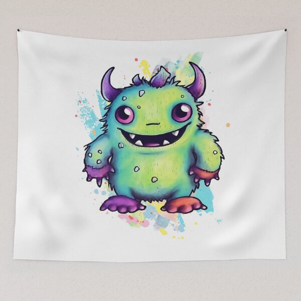 Item preview,  Cute Smiling Green Monster with Horns T-shirts and Stickers Design  designed and sold by PatriciaReyes.