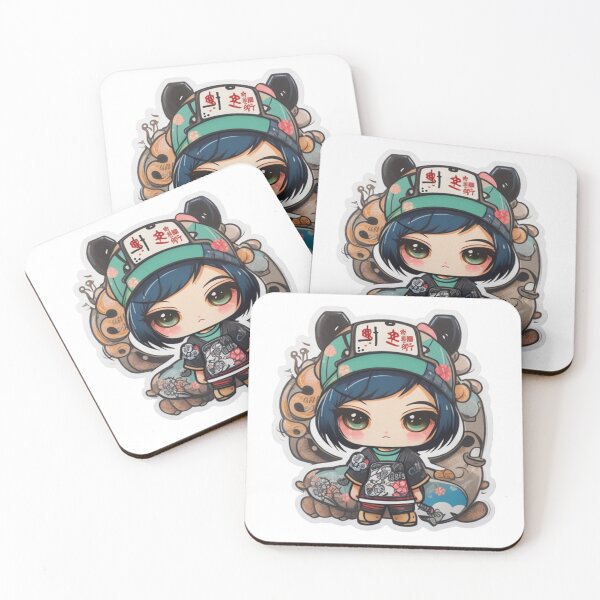 Item preview, Adorable kimono-clad girl radiating stylish charm stickers designed and sold by mefirefire.