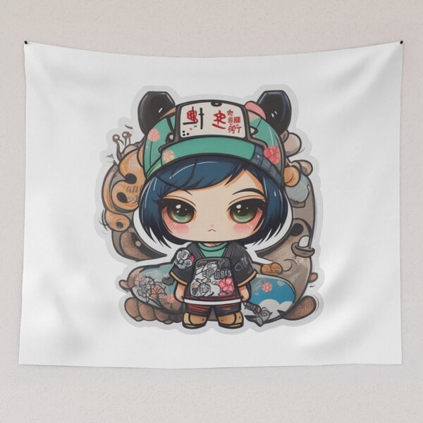 Item preview, Adorable kimono-clad girl radiating stylish charm stickers designed and sold by mefirefire.