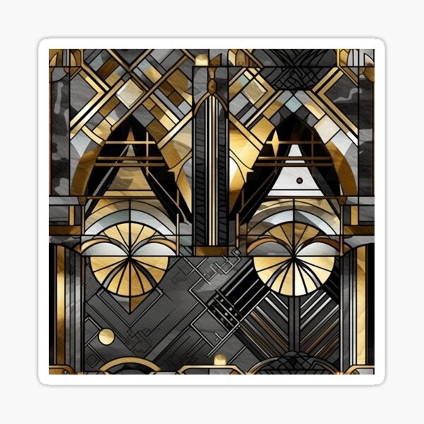Motif de vitrail art déco abstrait Sticker