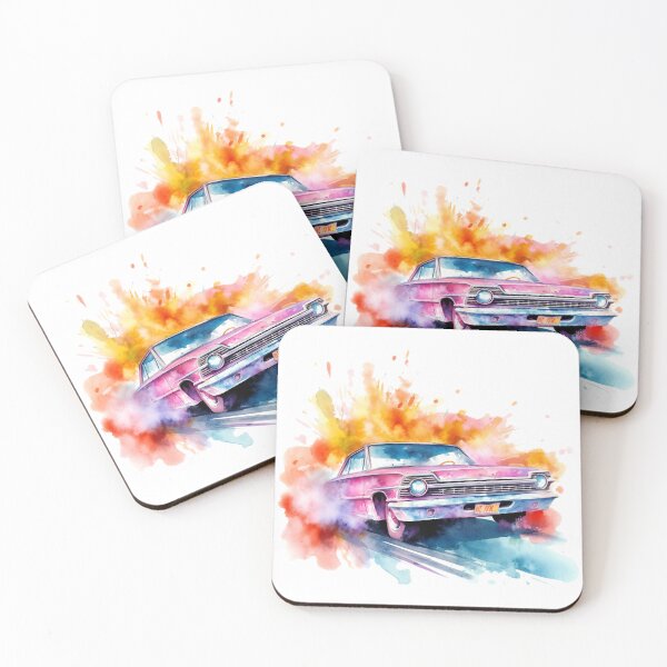 Item preview, Rainbow Watercolor Old Car designed and sold by CraftingImpulse.