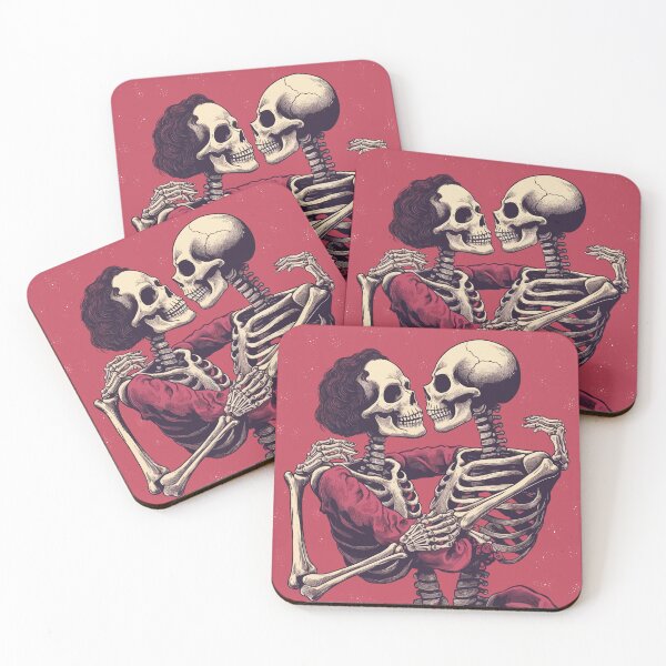 Item preview, Skeletons Hugged And Loving Canvas Print designed and sold by yemliha toker.