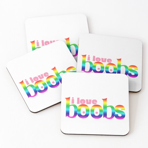 Item preview, Rainbow Font I Love Boobs T Shirt, Pride Shirt, Gay Pride T-Shirt, Pride 2023 designed and sold by CloverAnnie.