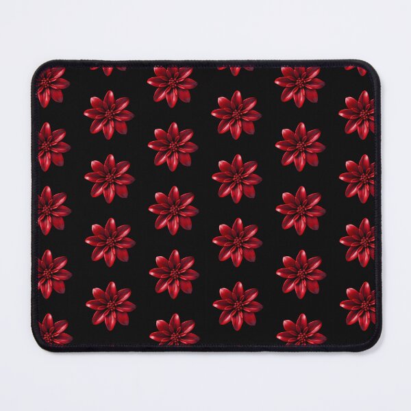 Item preview, Vibrant Red Flower Pattern on Black Background designed and sold by EpicFoxArt.