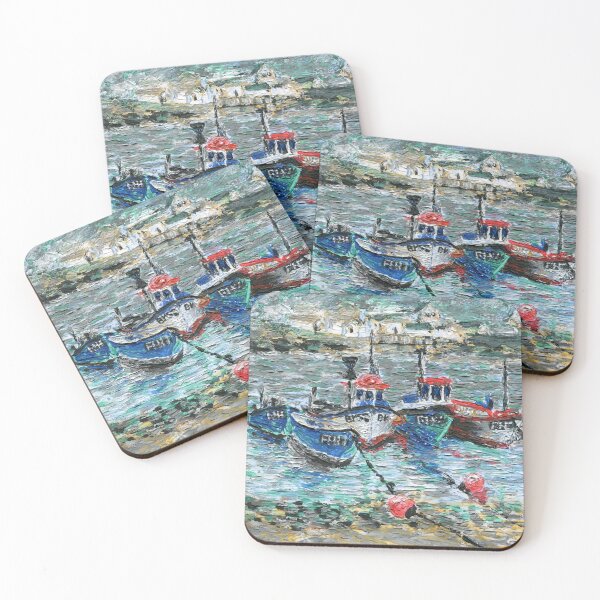 Item preview, Cornish fishing boats, Coverack, Cornwall painting designed and sold by Marion Yeo.