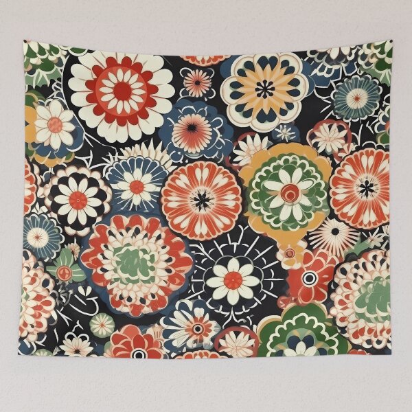 Item preview, Japanese Style Floral Pattern designed and sold by MTJ-Mushrooms.