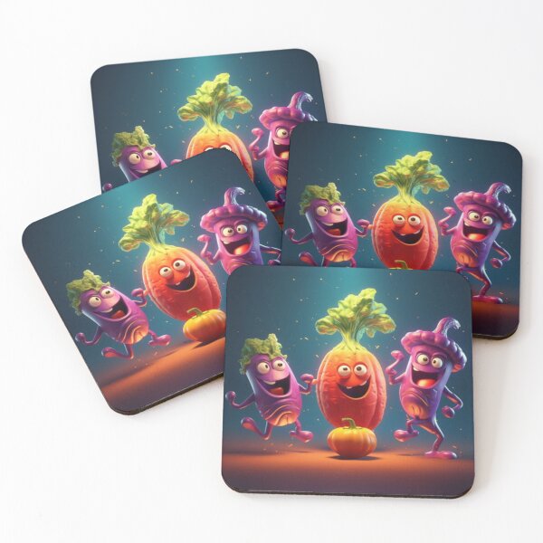 Item preview, Veggie Rave - Vibrant Dancing Vegetables Artwork - Collection One designed and sold by delohill.