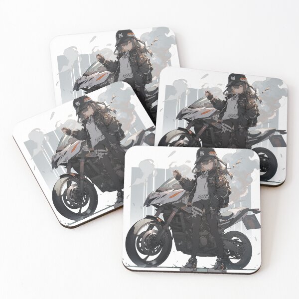 Item preview, Manga biker girl in black designed and sold by Istarfal.