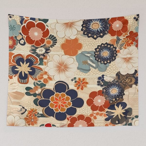 Item preview, Japanese Style Floral Pattern designed and sold by MTJ-Mushrooms.