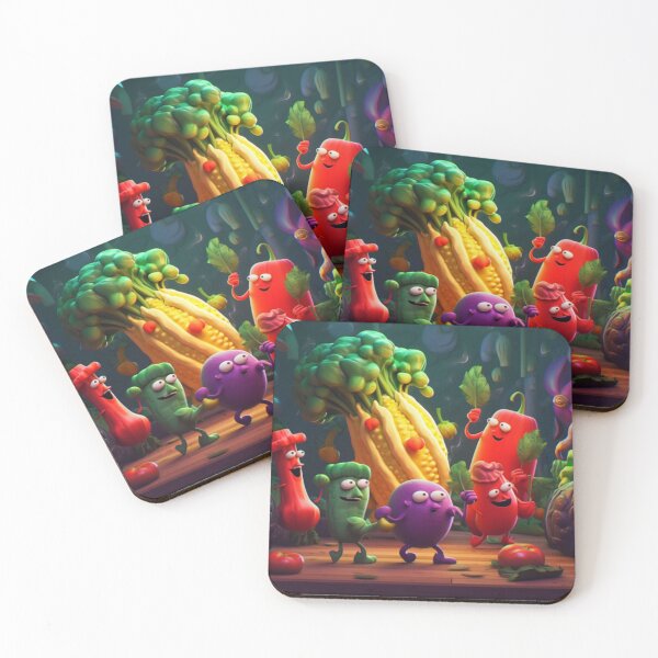 Item preview, Veggie Rave - Vibrant Dancing Vegetables Artwork - Collection Two designed and sold by delohill.