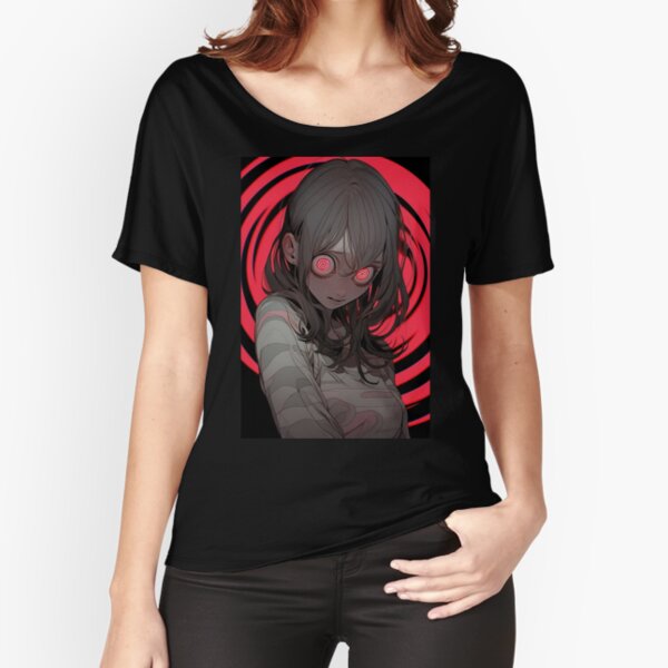 anime girl with scary eyes, t-shirt , phone cases | iPad Case & Skin