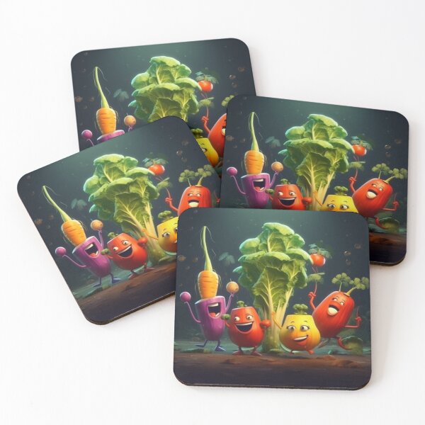 Item preview, Veggie Rave - Vibrant Dancing Vegetables Artwork - Collection Four designed and sold by delohill.