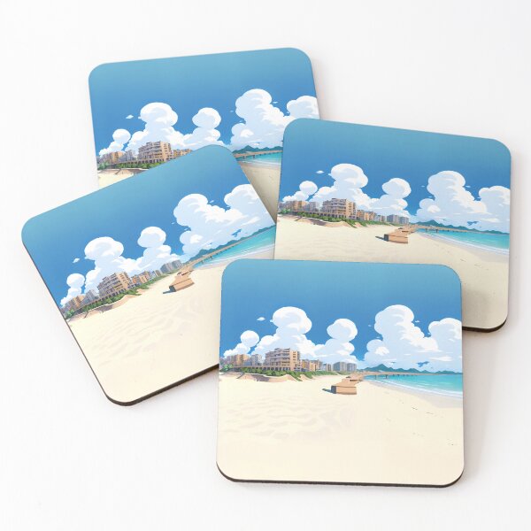 Item preview, Playa de verano con pueblo designed and sold by ownERROR429.
