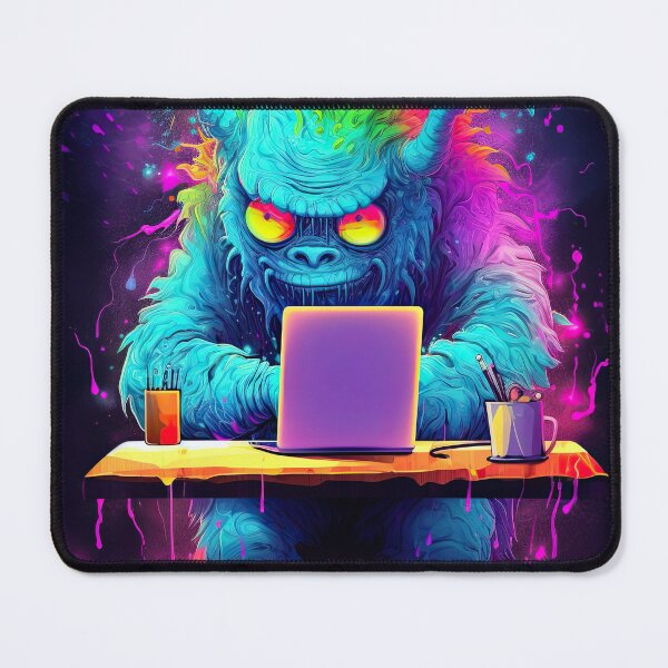 Item preview, Vibrant neon monster designed and sold by AiAgency.