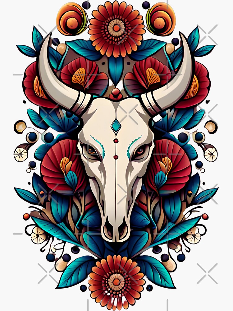 Waterproof Temporary Tattoo Sticker Bull Cow Goat Skull Head Horn Totem  Fake Tatto Flash Tatoo Small Body Art For Men Women - Temporary Tattoos -  AliExpress