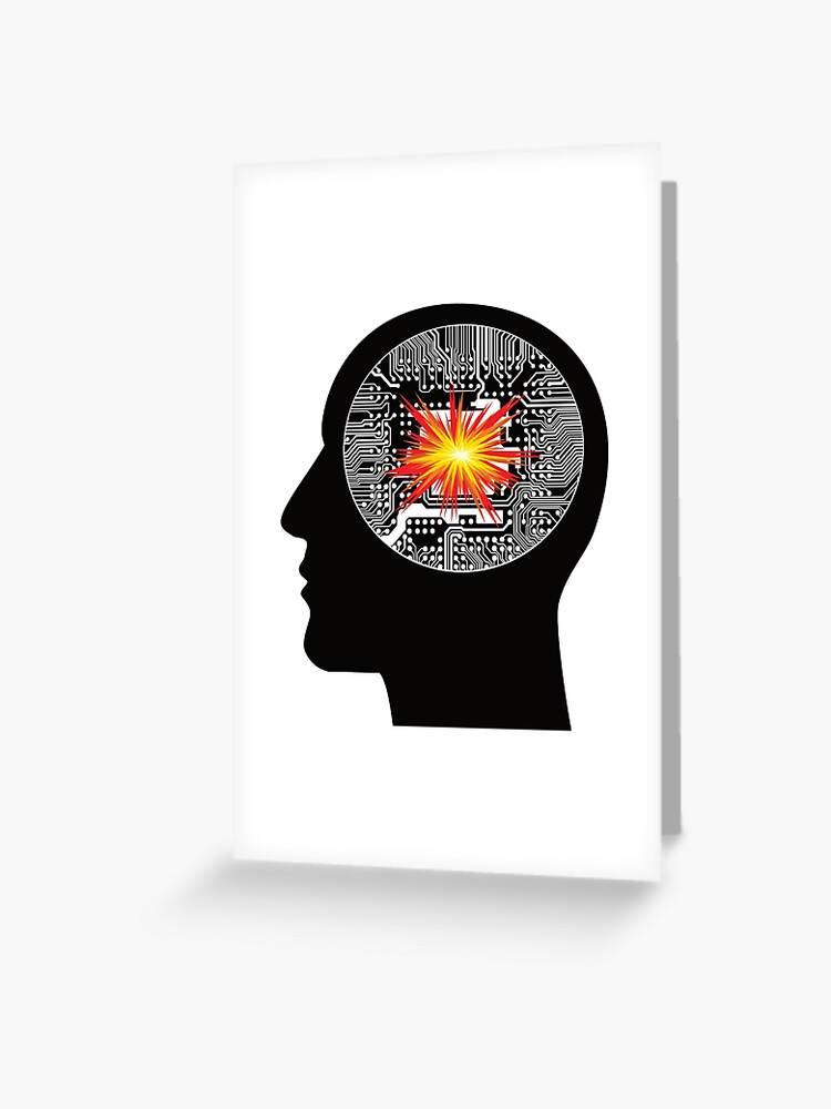 Nerd Brain Blast Stroke Gift Smart Greeting Card By Mmchen Redbubble